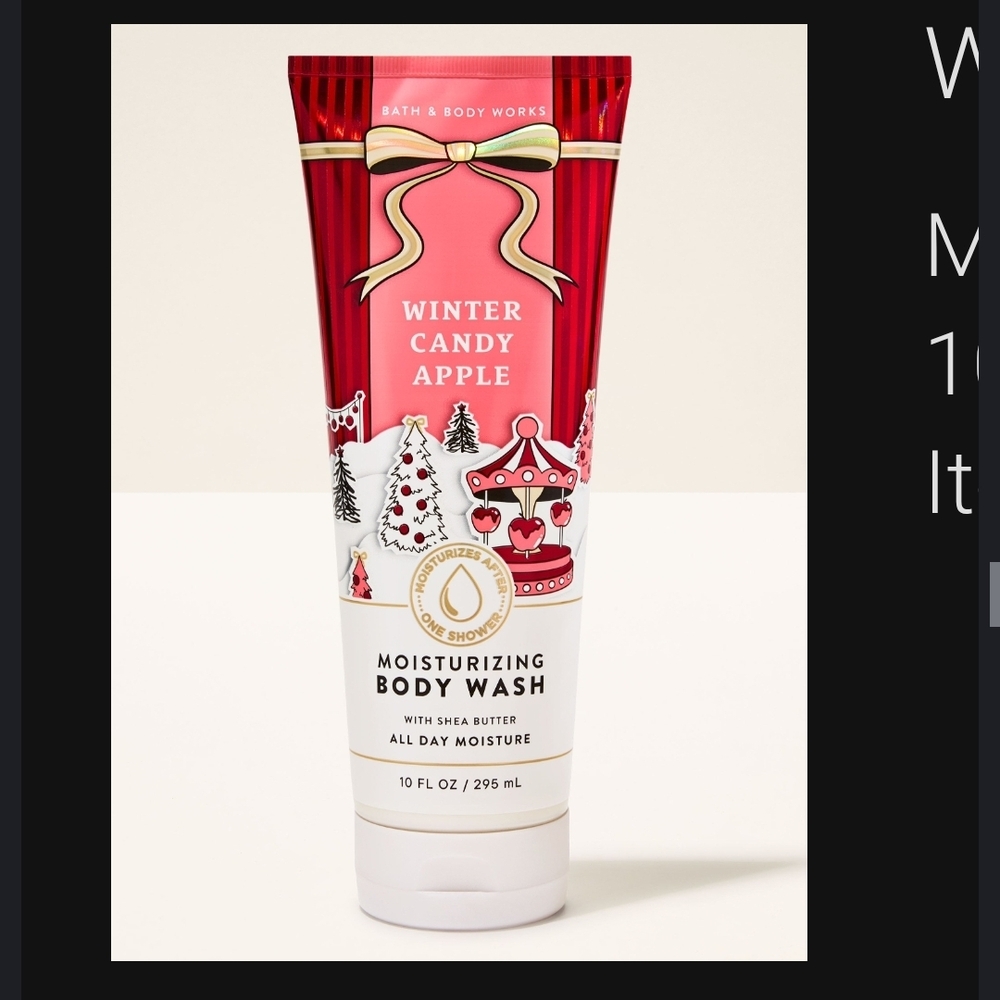 PRICE DROP 👇🏼Bath & Body Works Winter Candy Apple Body Wash - Red and White